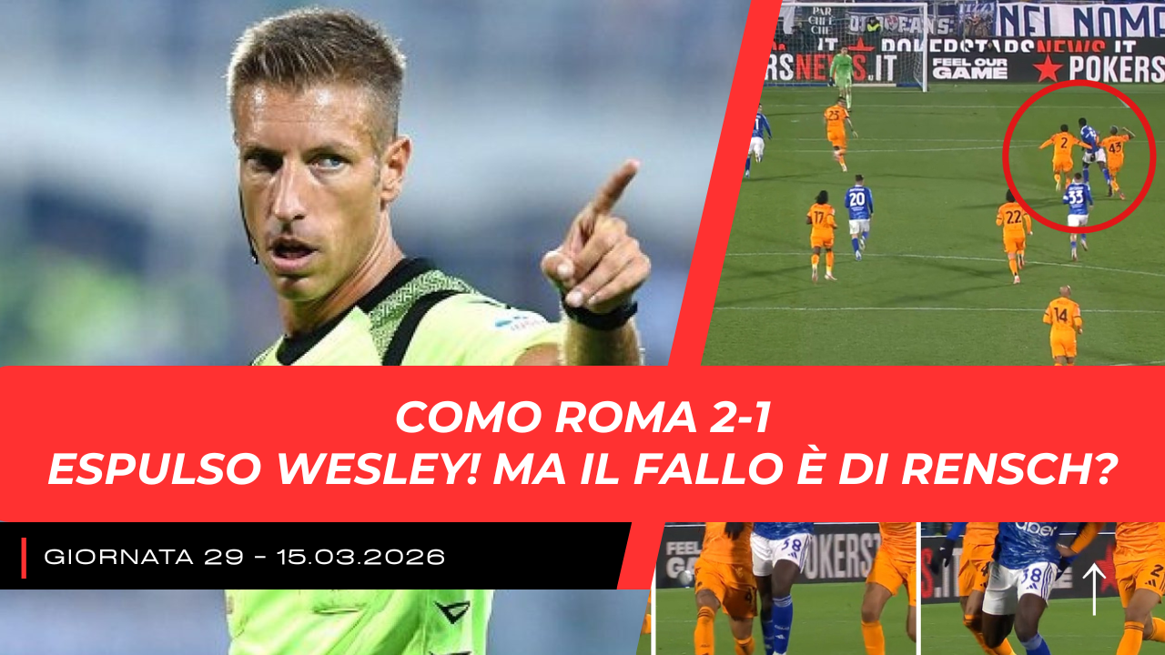 Como Roma: errore di Massa il secondo giallo a Wesley