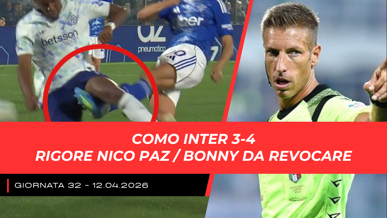 Como Inter: errore il rigore assegnato alla squadra di Fabregas su Nico Paz.
